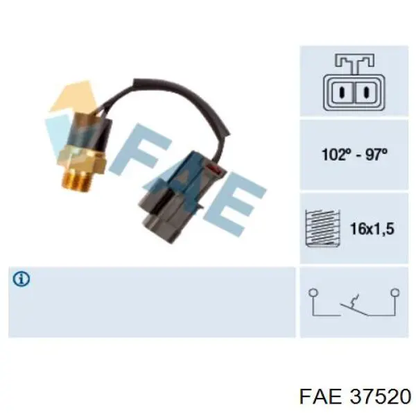 37520 FAE датчик температуры охлаждающей жидкости (включения вентилятора радиатора)