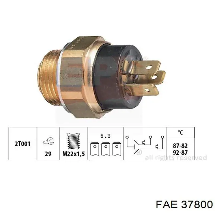 37800 FAE датчик температуры охлаждающей жидкости (включения вентилятора радиатора)