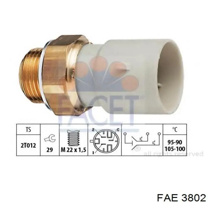 Датчик включения вентилятора радиатора 3802 FAE