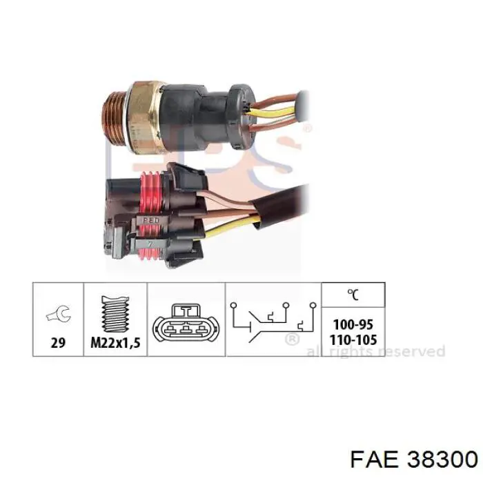 Датчик включения вентилятора радиатора 38300 FAE