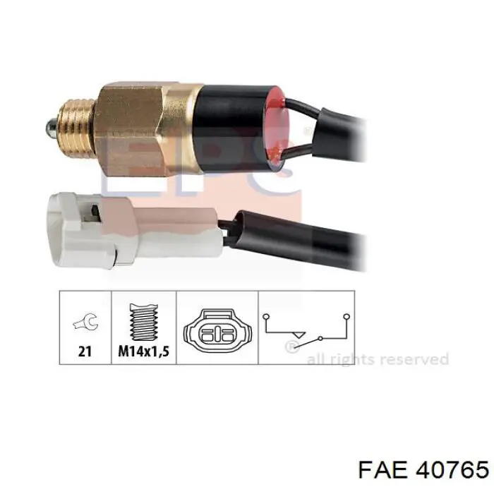 Датчик включения фонарей заднего хода 40765 FAE