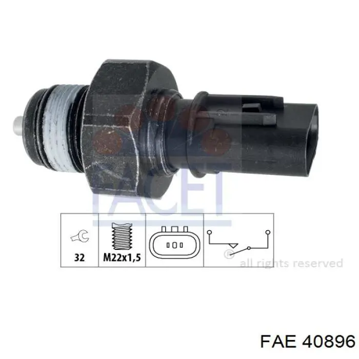 Датчик включения фонарей заднего хода 40896 FAE