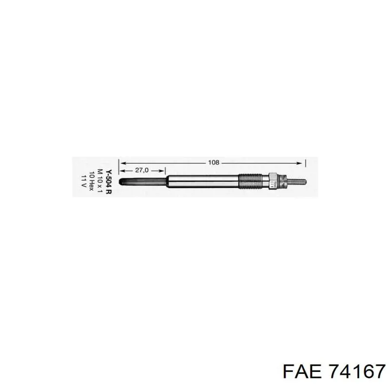 Свечи накала FAE 74167 цена, от 7.05 USD