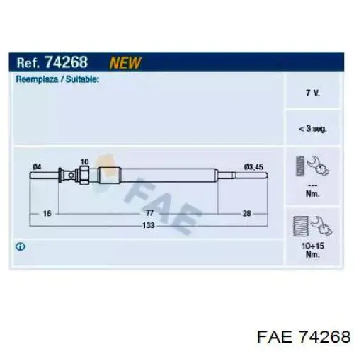 Свечи накала 74268 FAE