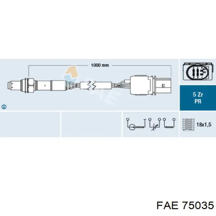 Датчик кислорода до катализатора 75035 FAE