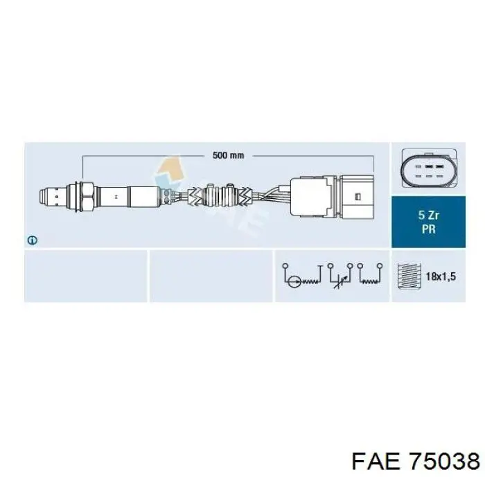 Sonda Lambda Sensor De Oxigeno Para Catalizador 75038 FAE