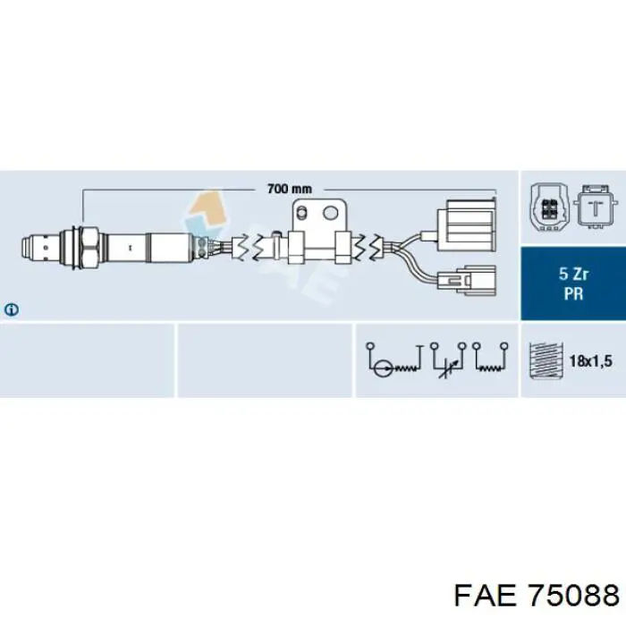 Датчик кислорода до катализатора 75088 FAE