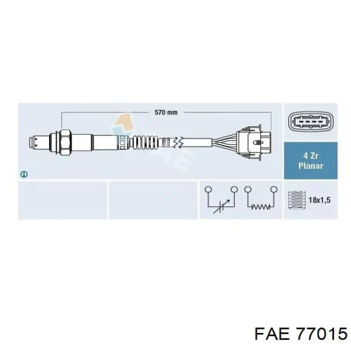 Лямбда-зонд, датчик кислорода после катализатора левый 77015 FAE