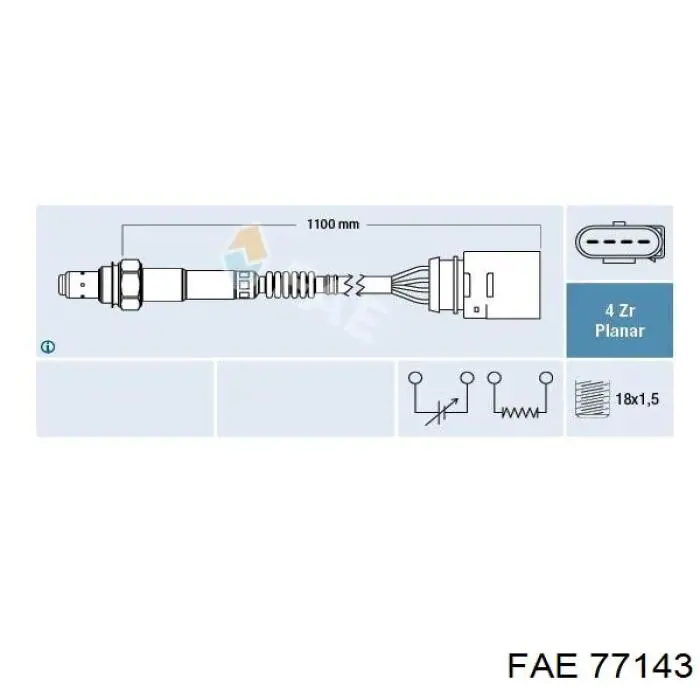 77143 FAE лямбда-зонд, датчик кислорода после катализатора