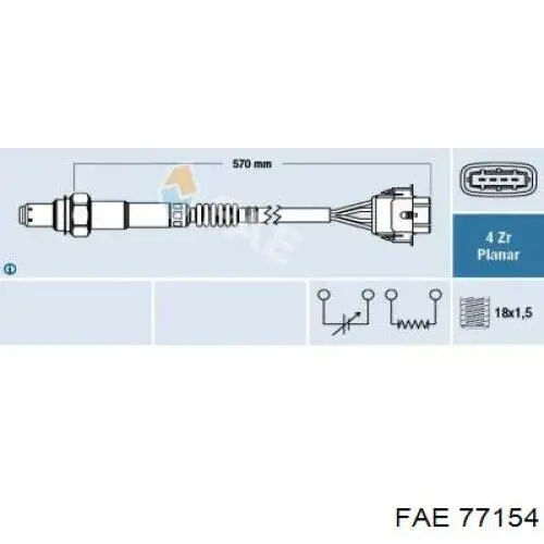 77154 FAE лямбда-зонд, датчик кислорода до катализатора