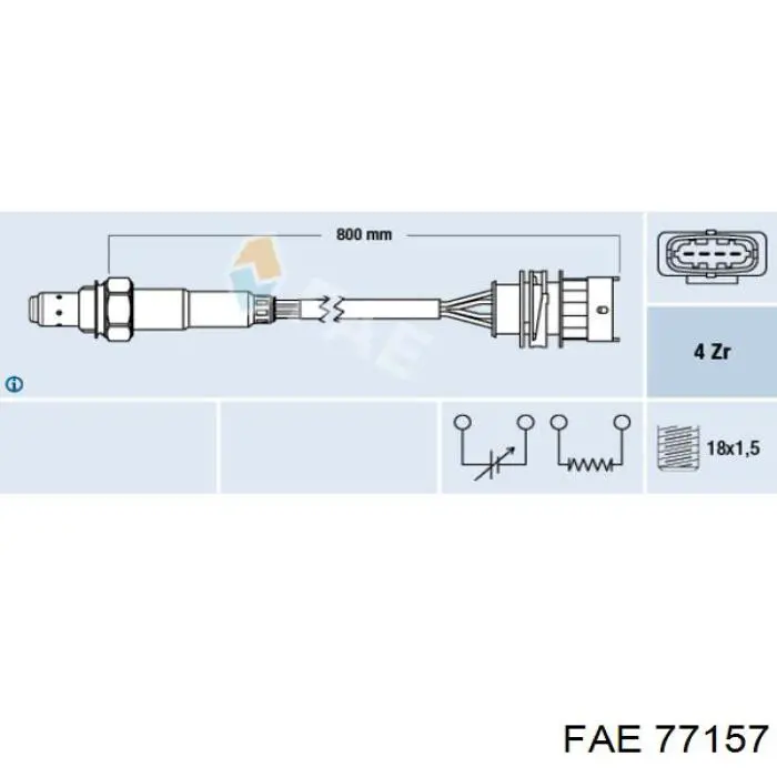77157 FAE лямбда-зонд, датчик кислорода после катализатора