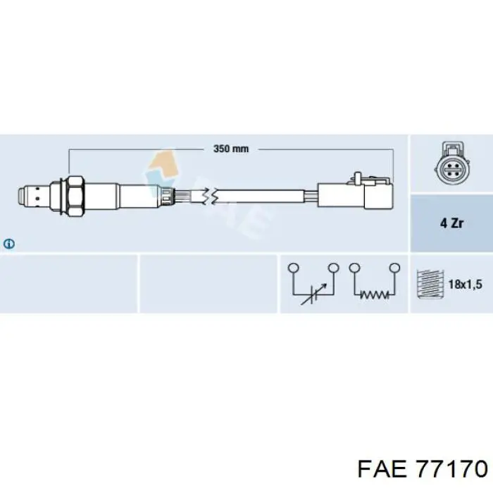 77170 FAE лямбда-зонд, датчик кислорода до катализатора