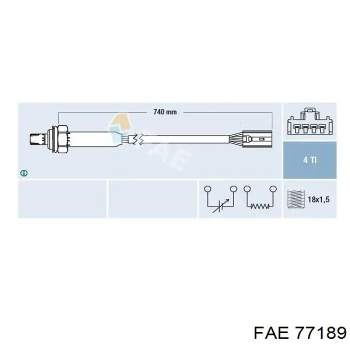 77189 FAE лямбда-зонд, датчик кислорода после катализатора