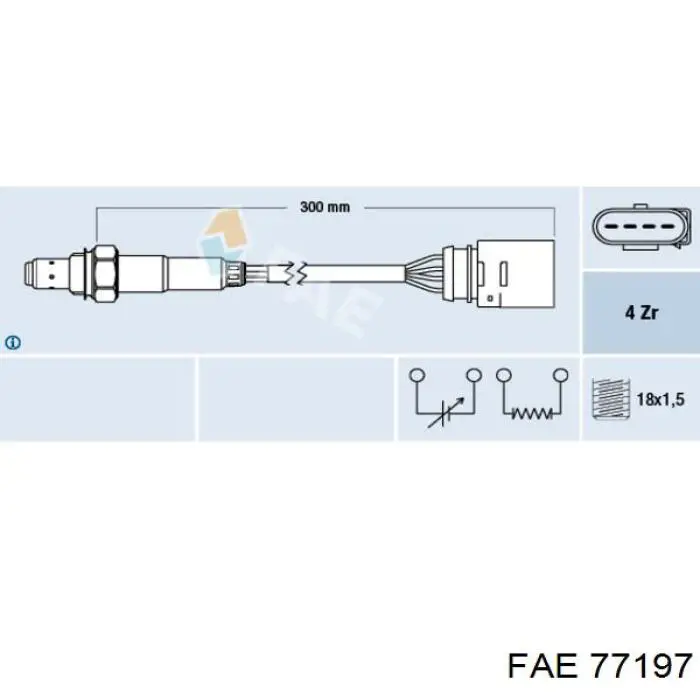 77197 FAE лямбда-зонд, датчик кислорода после катализатора