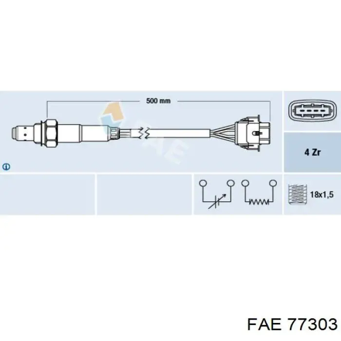 77303 FAE лямбда-зонд, датчик кислорода до катализатора