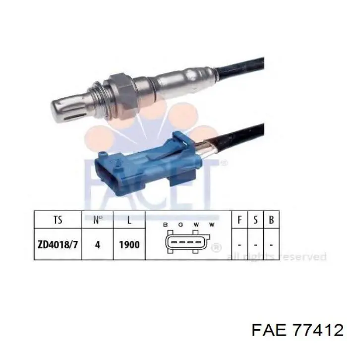 Датчик кислорода после катализатора 77412 FAE