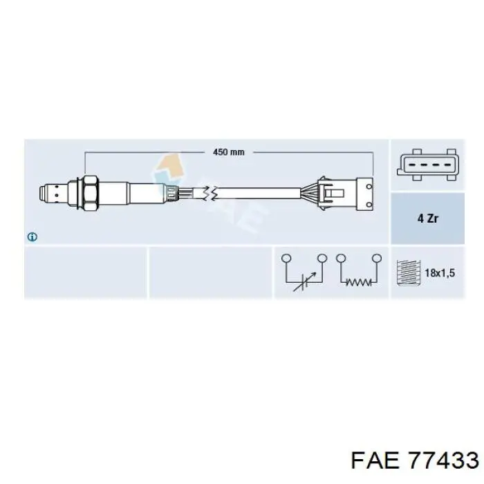 Датчик кислорода после катализатора 77433 FAE