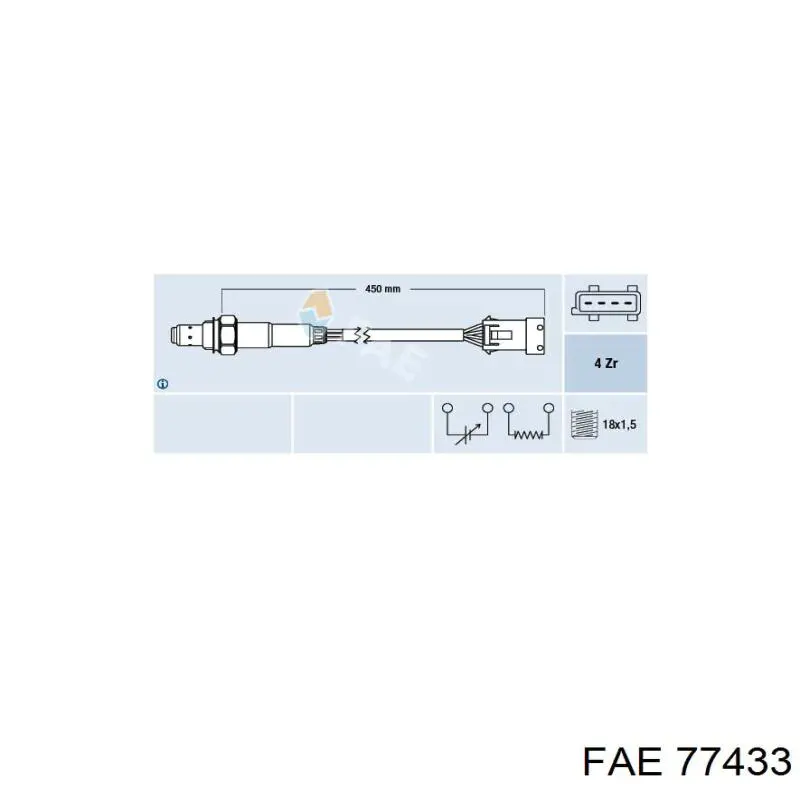 Sonda Lambda Sensor De Oxigeno Post Catalizador 77433 FAE