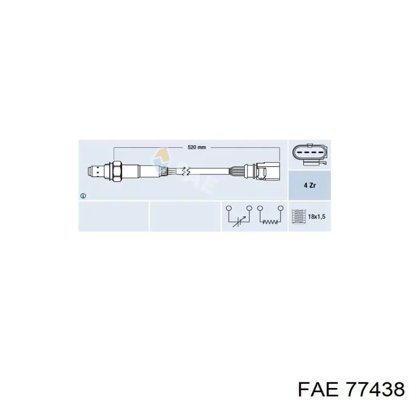 Лямбдазонд, датчик кислорода до катализатора FAE 77438 цена, от 48.59 USD