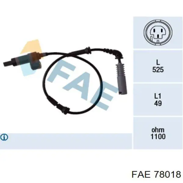 Sensor ABS delantero 78018 FAE