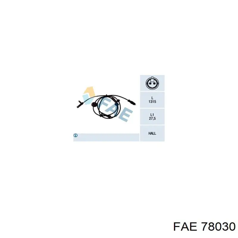 Датчик АБС (ABS) передний правый FAE 78030