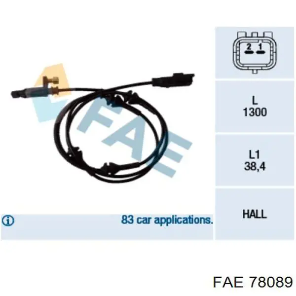 78089 FAE датчик абс (abs передний)