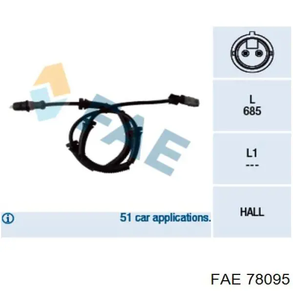 Датчик АБС (ABS) передний 78095 FAE