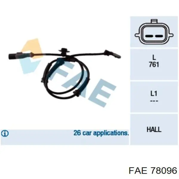 78096 FAE датчик абс (abs передний)
