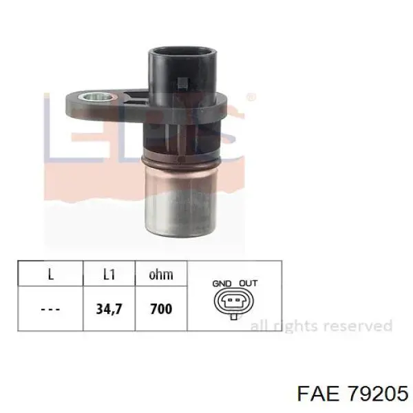 Sensor de posición del cigüeñal 79205 FAE