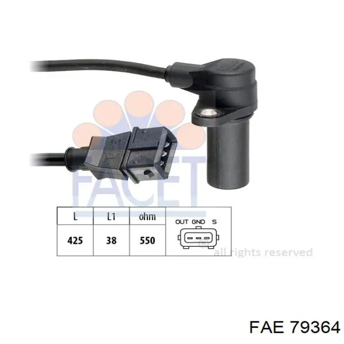 Sensor de posición del cigüeñal 79364 FAE