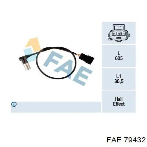 79432 FAE sensor de posição da árvore distribuidora