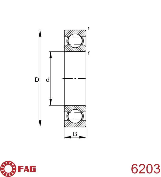 Подшипник привода генератора FAG 6203 цена, от 3.33 USD