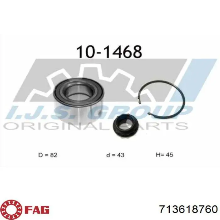 Ступичный подшипник передний FAG 713618760