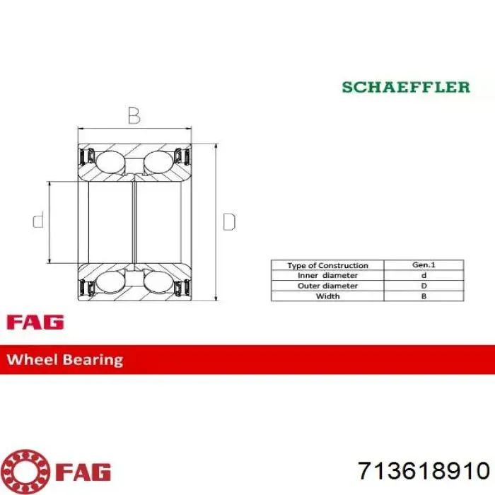 Подшипник ступицы 713618910 FAG