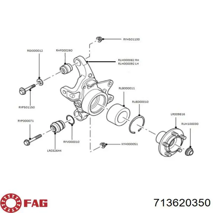 Подшипник ступицы передней/задней Moog LRWB11625
