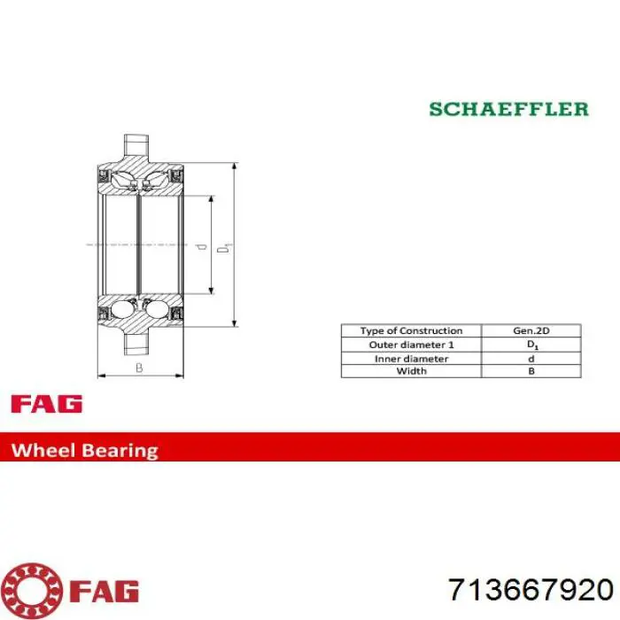 Cojinete de rueda trasero 713667920 FAG