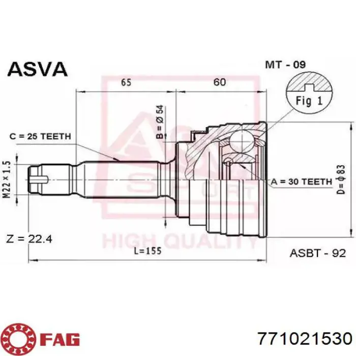Купить 771021530 FAG Внешняя граната
