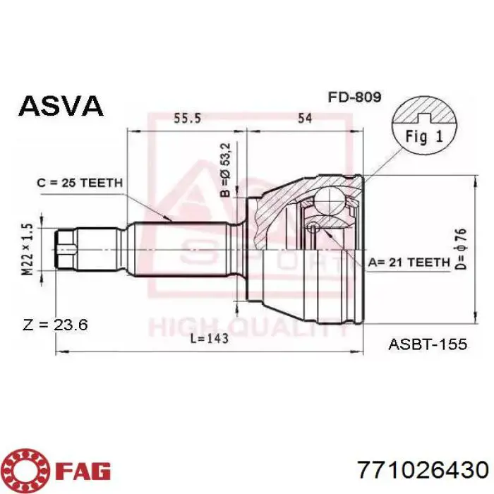 Граната колесная FAG 771026430 цена, от 31.50 USD