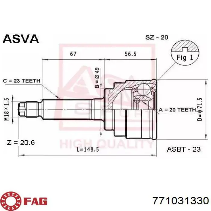 ШРУС наружный передний CW3031 Optimal