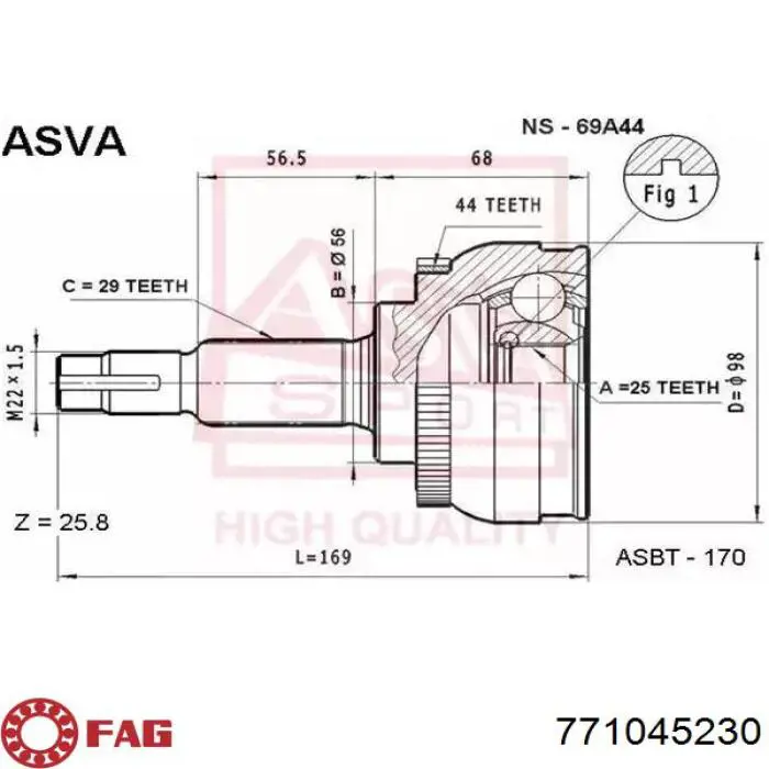 Граната колесная FAG 771045230 цена, от 39.50 USD