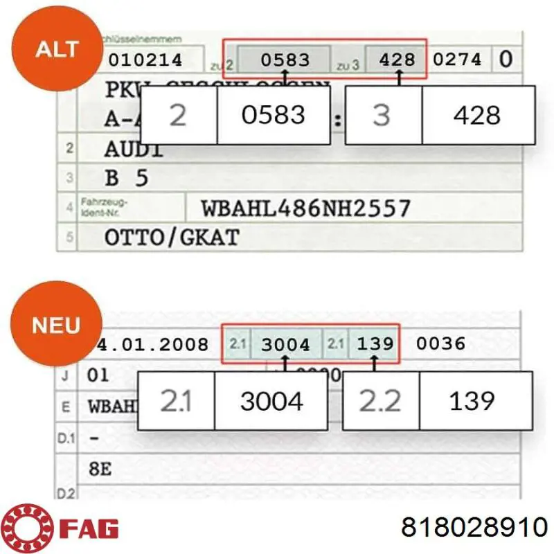 818028910 FAG Тяжка стабилизатора, переднего, правая