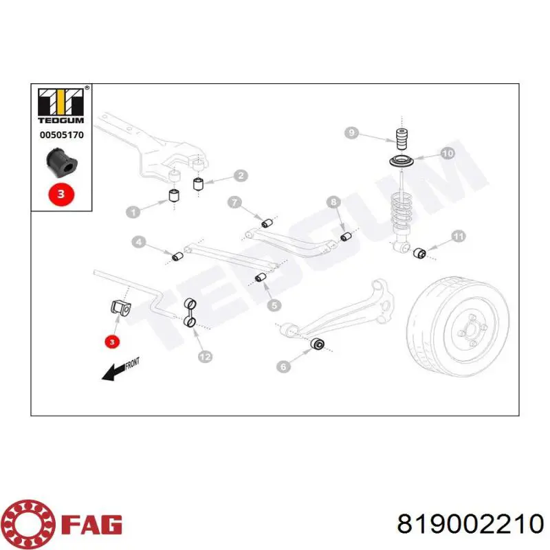 Втулка стабилизатора OPBS057 Polcar