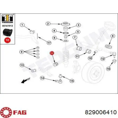 Сайлентблок переднего нижнего рычага Opel 0352338