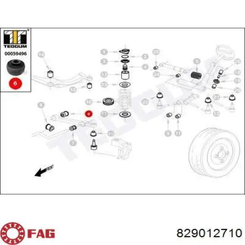 Сайлентблок переднего нижнего рычага FAG 829012710