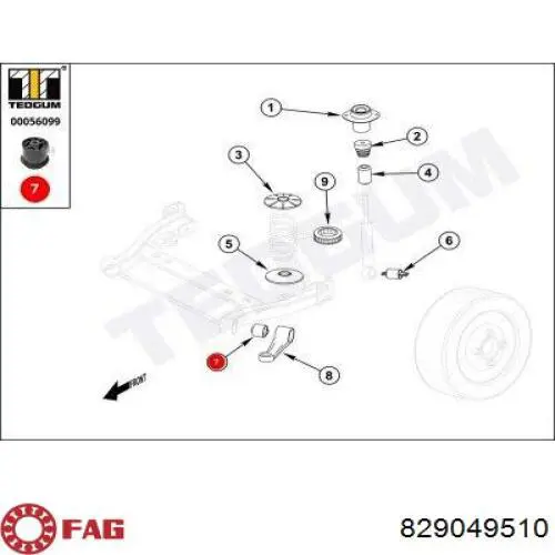 Кронштейн задней балки FAG 829049510