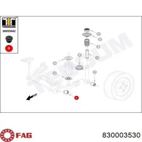 Сайлентблок заднего подрамника FAG 830003530 цена, от 30.07 USD