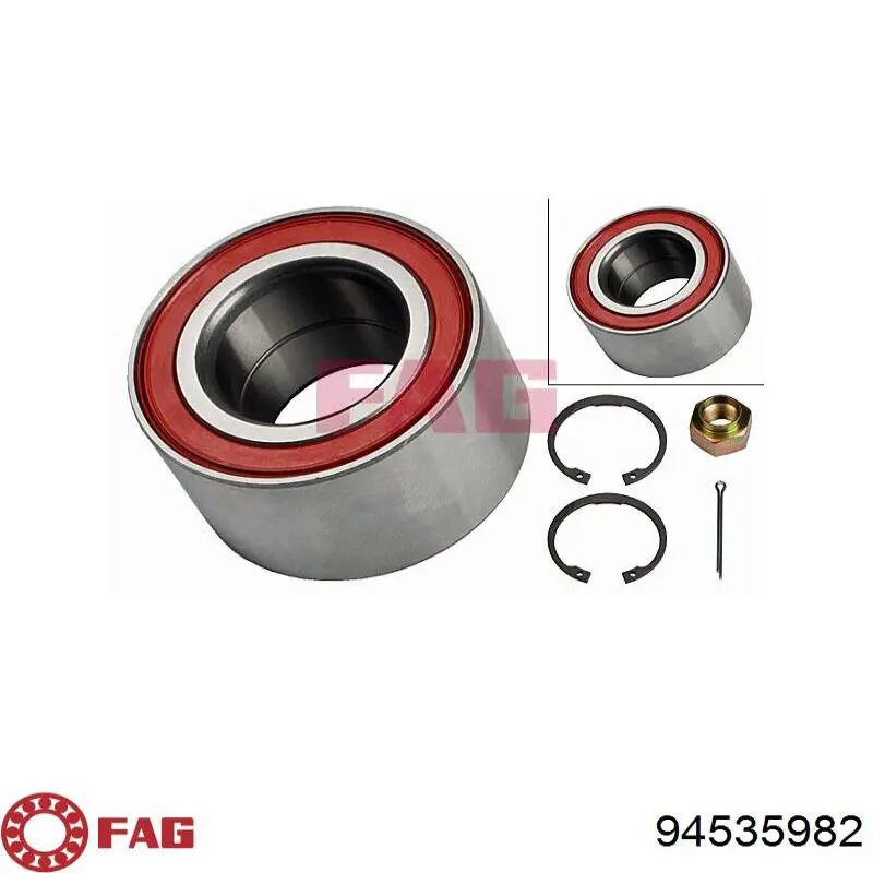 Комплект подшипника ступицы колеса FAG 94535982 цена, от 10.35 USD