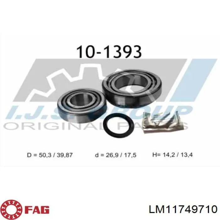 LM11749710 FAG Подшипник задней ступицы внешний
