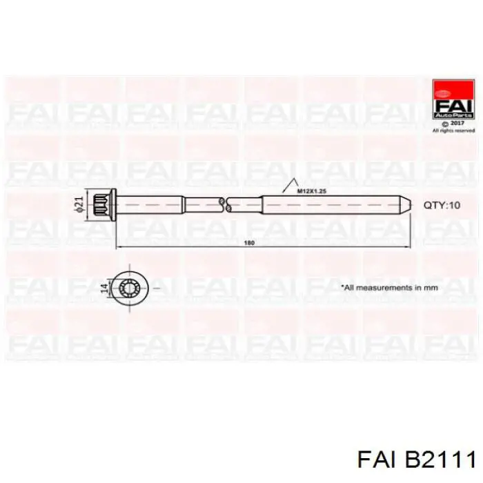 Купить BL206 Japan Parts Болт ГБЦ