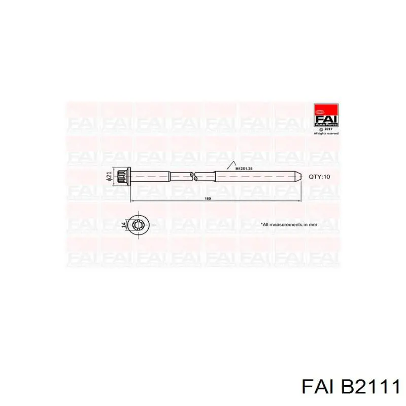 Купить B2111 FAI Болт ГБЦ
